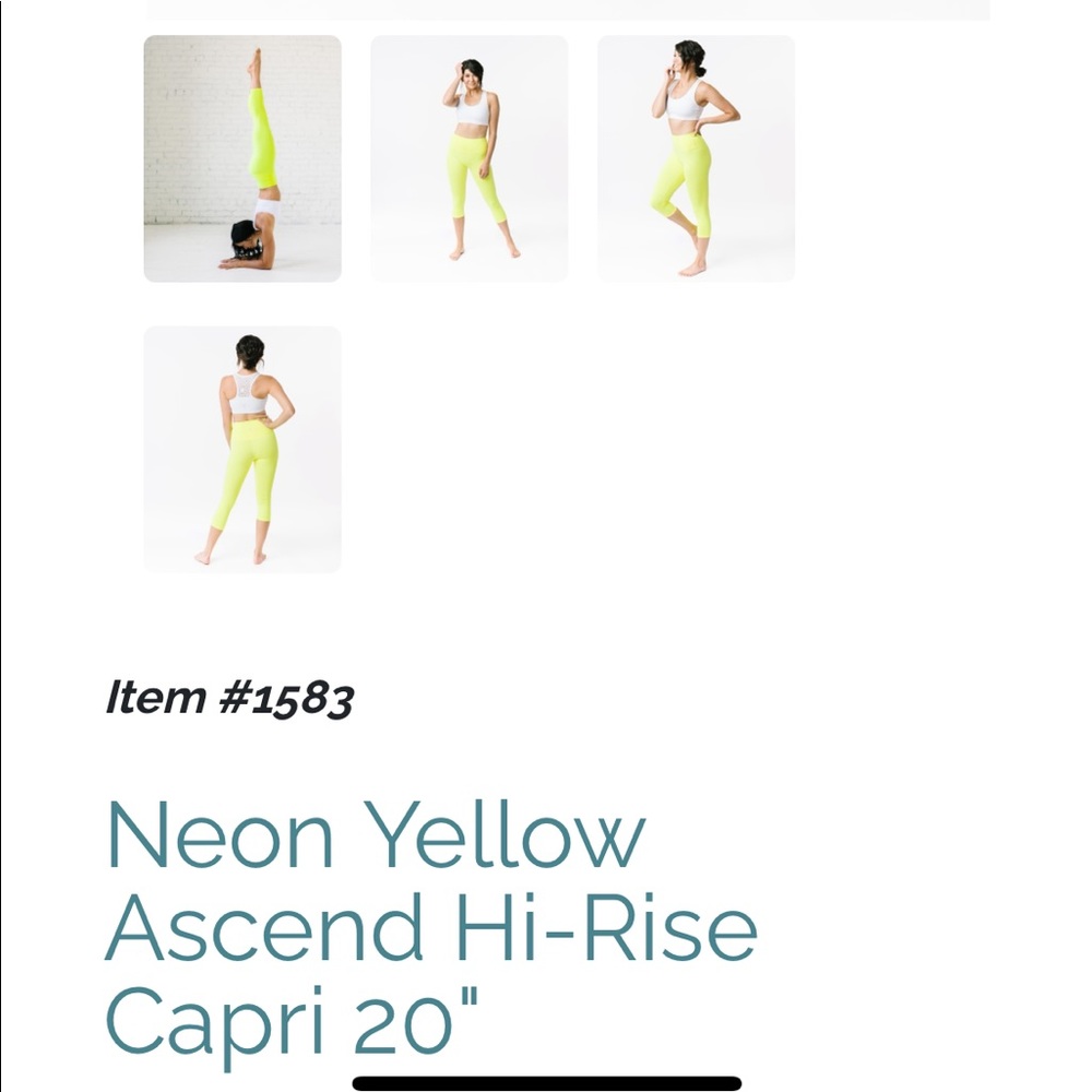 ZYIA Neon Yellow Capris